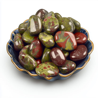 SigMntun Polished Stone Set Dragon Blood Jasper Crystals, 0.8" Handpicked Tumbled Gemstones Rocks, Pebbles for Reiki, Chakra, Healing, Home Decor