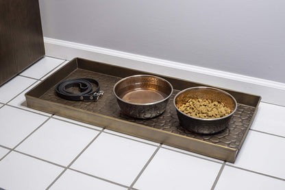 Good Directions Medium Boot Tray, Pebbles Multi-Purpose All Weather Decorative Boot Tray, Shoes, Plants, Garage, Patio Door, Pet Bowls, 30 inch Entry Indoor Shoe Tray, Brass Finish