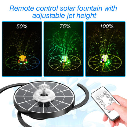 AISITIN 4W Solar Fountain with Lights, Chargeable Solar Bird Bath Fountains Built-in 2200mAh Battery, 2026 Upgrade Glass Panel Solar Water Pump for Bird Bath, Garden, Pond, Pool, Fish Tank, Aquarium