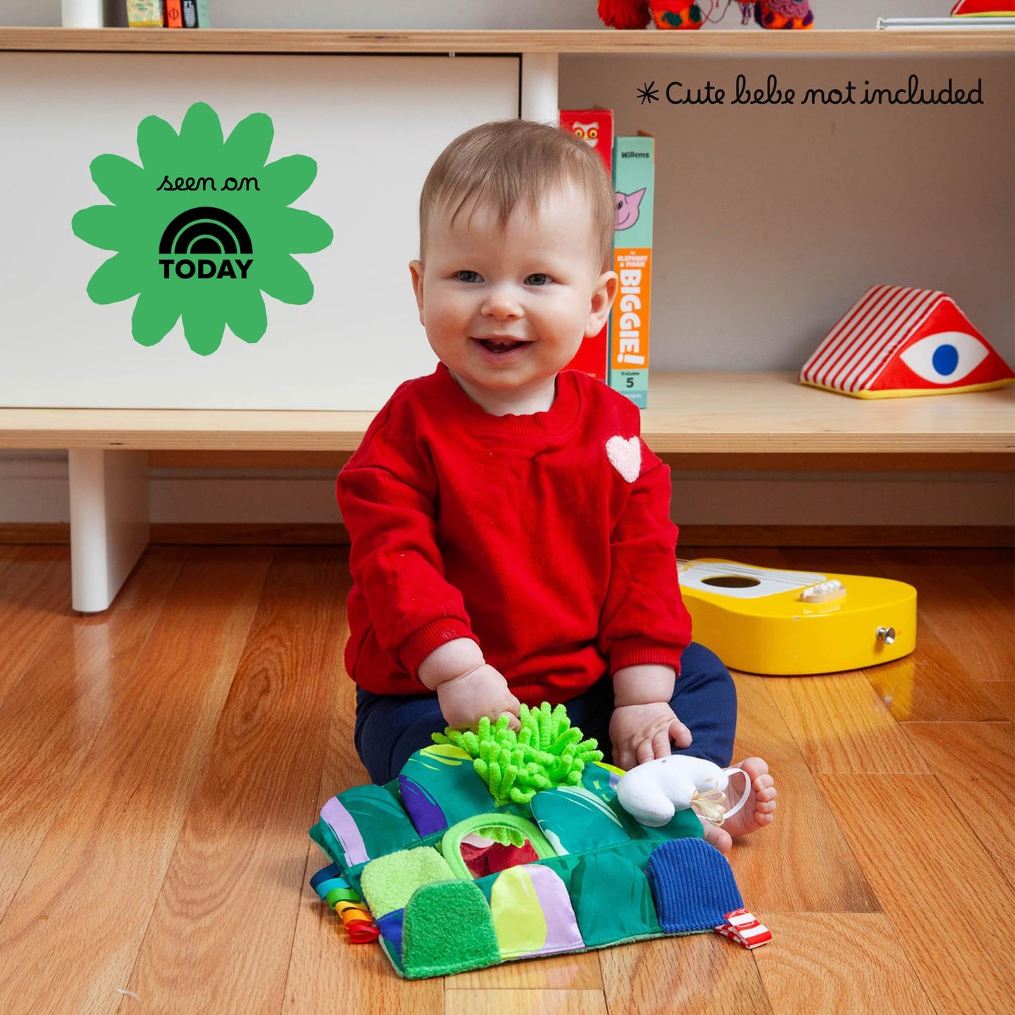 Follies The Sensory Garden Baby Stroller and Tummy Time Toy - Portable Baby Toy - Crinkles, Mirror & Textures, Montessori-Inspired Infant Toy, Washable & Non-Toxic