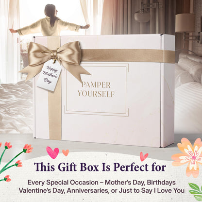 INFUSÉ 17-Piece Spa Gift Box for Women | Mother’s Day & Graduation Gift | Eye Mask, Candle, Robe, Loofa, Bath Bombs, Face Masks, Bubble Bath, Lotion, Body Wash, Bath Salt, Shampoo, Conditioner & Socks