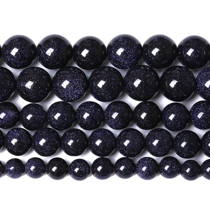 6mm 60pcs Blue Sandstone Spacer Loose Beads for Jewelry Making DIY Bracelet 1 Strand