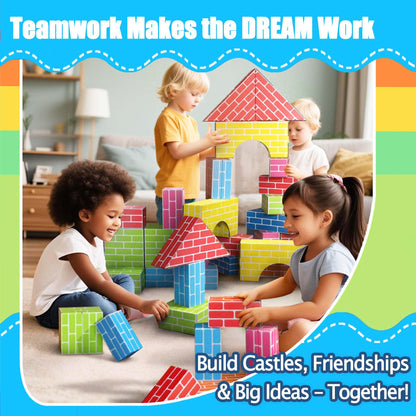 Cartboatoy 48-Pack Cardboard Building Blocks for Kids: 26/36/48 Jumbo Gifts Heavy Duty Develop Creative Thinking Spatial Reasoning Easy to Assemble