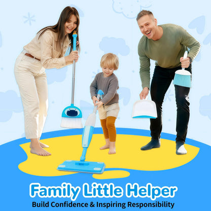 HWZ Kids Cleaning Set, Make Chores Fun! Real Working Toddler Cleaning Toy with Mini Spray Mop & Broom Dustpan Set, Pretend Play Montessori Housekeeping Toys, Ideal Gift for Girls Boys Age 3+