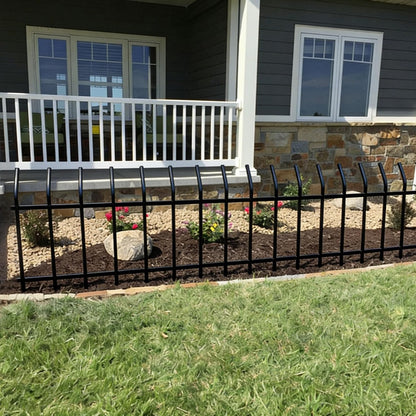 Metal Garden Fence Panels 18'' H x 22'' W, 14.6 Ft Total Length, Heavy Duty Rustproof No-Dig Decorative Fence to Protect Plants & Keep Dogs Out for Yard, Flower Beds & Pathways (8 Panels)