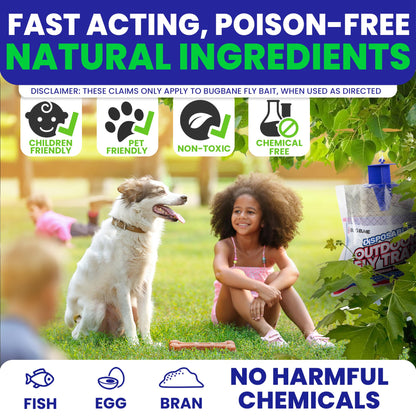 Fly Traps Outdoor Fly Trap for Patio. 9 Non-Toxic Pre-Baited Flies Bags Outdoor Disposable. Hanging Bug Catchers for All Filth Flies Killer for Outside Bug Control in Yard Horse Ranch Trash Can.