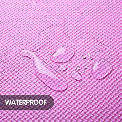 Tamiplay Foam Play Mat for Kids, 25pcs Square Interlocking Puzzle Floor Mat, Baby Toddler Playmat with Fence - Pink Heart