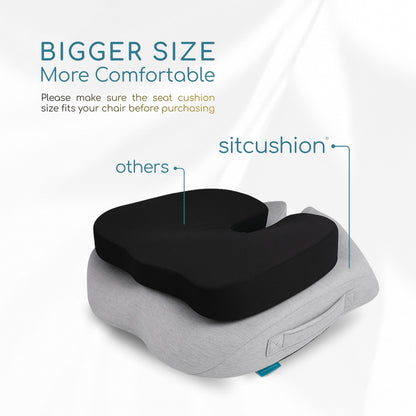 Extra Large Office Chair Cushion for Sciatica Pain Relief, Memory Foam Seat Cushion for Car Seat Pad, Orthopedic Pillow. Computer Chair Cushion for Tailbone Pain Relief All Day Comfort(Gray)