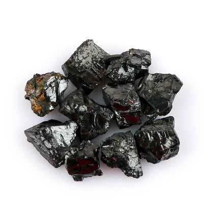 CRYSTALINES 10pcs Wholesale Natural Raw Karelia Shungite Gemstone, Untreated Rough Stone, Bulk Loose Supplies, DIY Jewelry Making, Chakra Healing Crystals, Birthstone, Gem Collection, AAA Grade