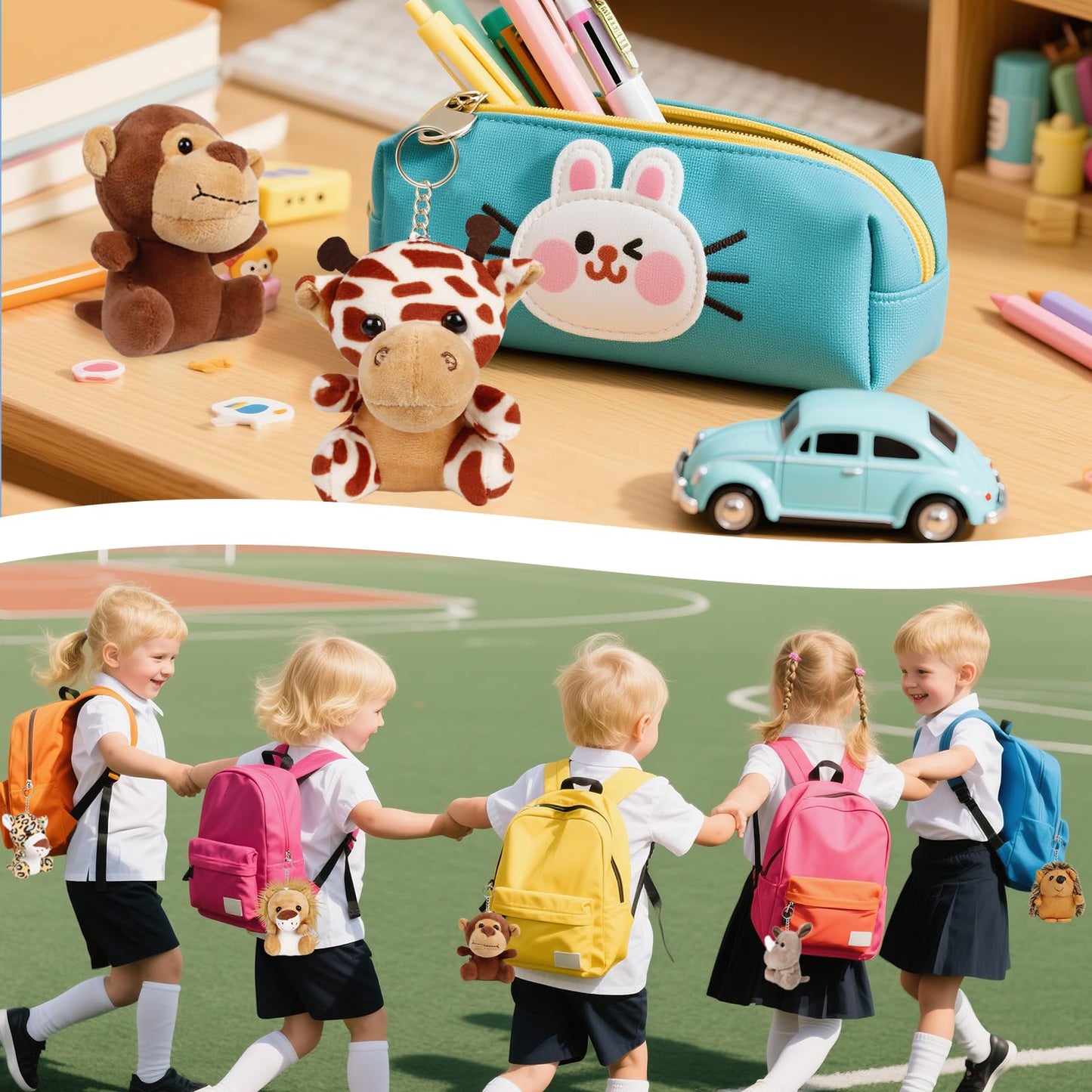 Spoilu Small Stuffed Animals Bulk, 36 Pieces Cute Plushies, 4.5 Inch Mini Forest Animal Plush Toys, Party Favors, Stocking Stuffers for Kids, Valentine's Day Gifts for Kids Classroom