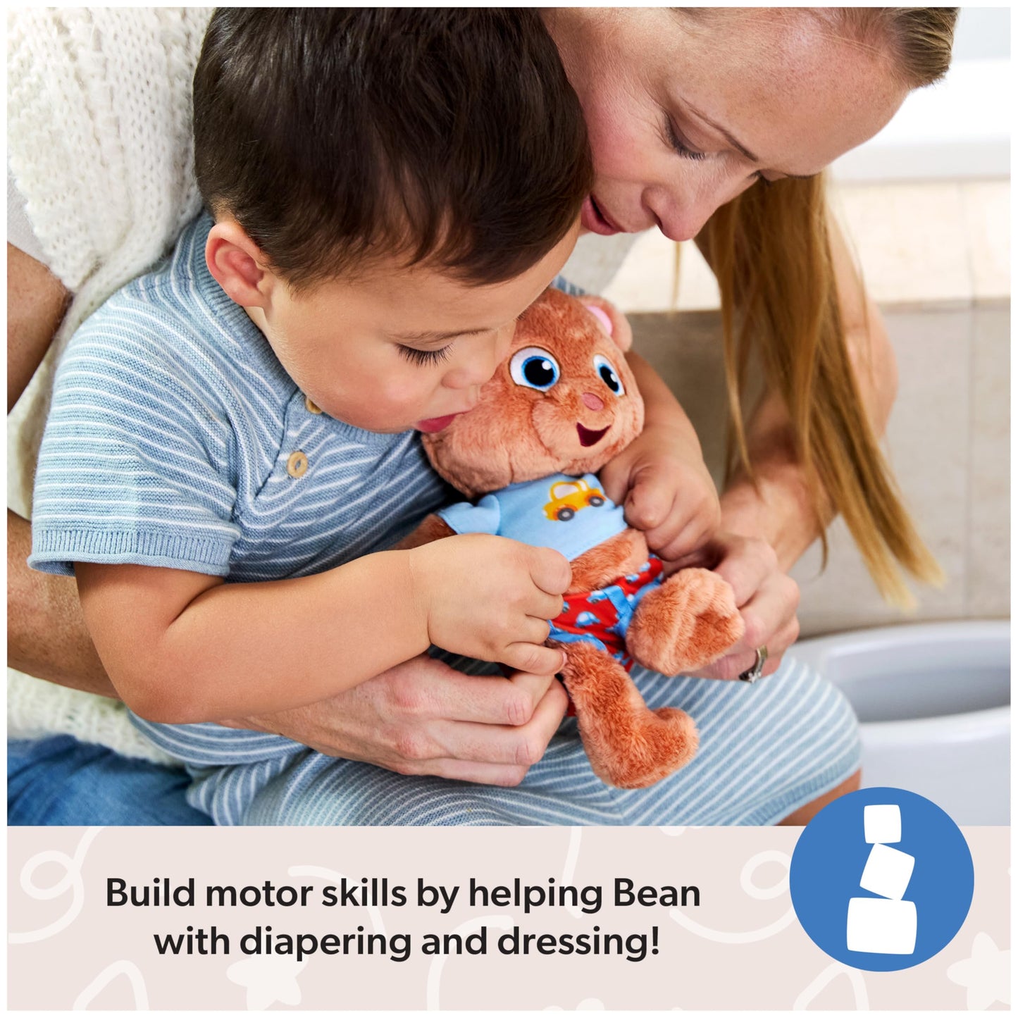 Ms. Rachel Potty Time with Bean, 11” Plush Teddy Bear with Play Toilet & Accessories, Toddler Toys for Girls & Boys for Ages 18 Months to 3+
