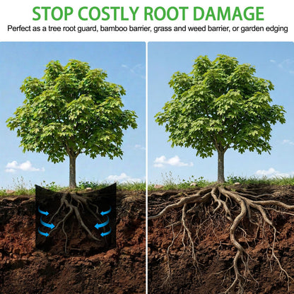 Convivium Tree Root Barrier 12in x 20ft x 60mil, Heavy-Duty Recycled HDPE Root Blocker Roll, Bamboo Barrier for Landscaping, Lawn & Garden Edging, Sidewalk & Foundation Protection