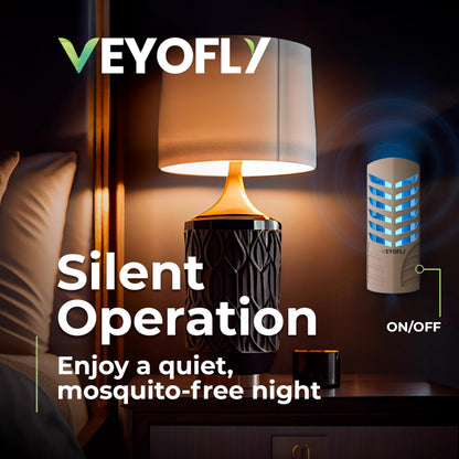 VEYOFLY Fruit Fly Trap Indoor (1 Device + 3 Refills), Gnat Catcher, Plug-in Light Insect Trap for House, Bug Killer