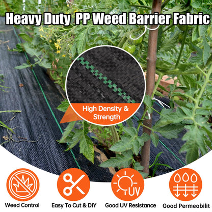 GRASSCLUB 5 x 30 Feet Weed Barrier Fabric Garden Landscape Weed Blocker Woven Fabric Heavy Duty Ground Cover Mat