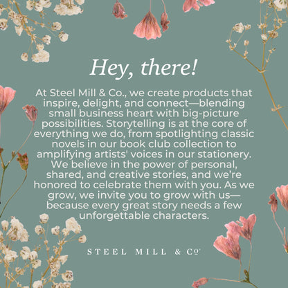 Steel Mill & Co Cute Large Spiral Notebook College Ruled, 11" x 9.5" with Durable Hardcover and 160 Lined Pages, Garden Blooms (Navy)