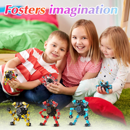 Gokeey Transformable Fidget Spinners for Kids and Adults Stress Relief Sensory Toys for Boys and Girls Fingertip Gyros for Kids Classroom Birthday Party Favors