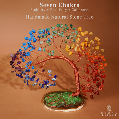 7 Chakra Tree of Life for Home, Office, Room, Wall Decor to Bring Money & Good Luck, Handmade Healing Crystal Tree Gifts for Women, Men, Mom & Dad, Unique Gifts for Birthday & Anniversary