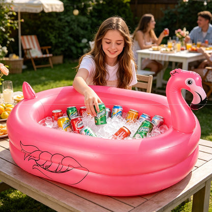 Kiddie Pool, Inflatable Pool, Flamingo Swimming Pool with Inflatable Soft Floor for Outdoor, Indoor, Backyard (60 in)