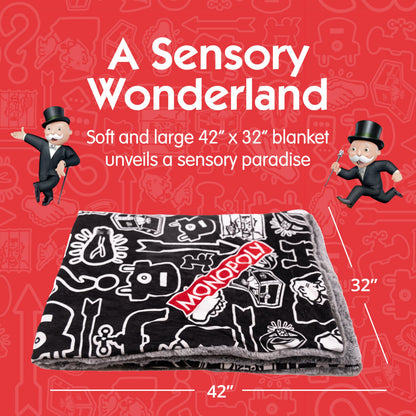 Monopoly Baby Security Blanket 2-in-1 Stuffed Animal & Blanket - Soft Plush Baby Lovey for Boy & Girl - Sensory Plush Toy Blanket for Newborns & Toddlers