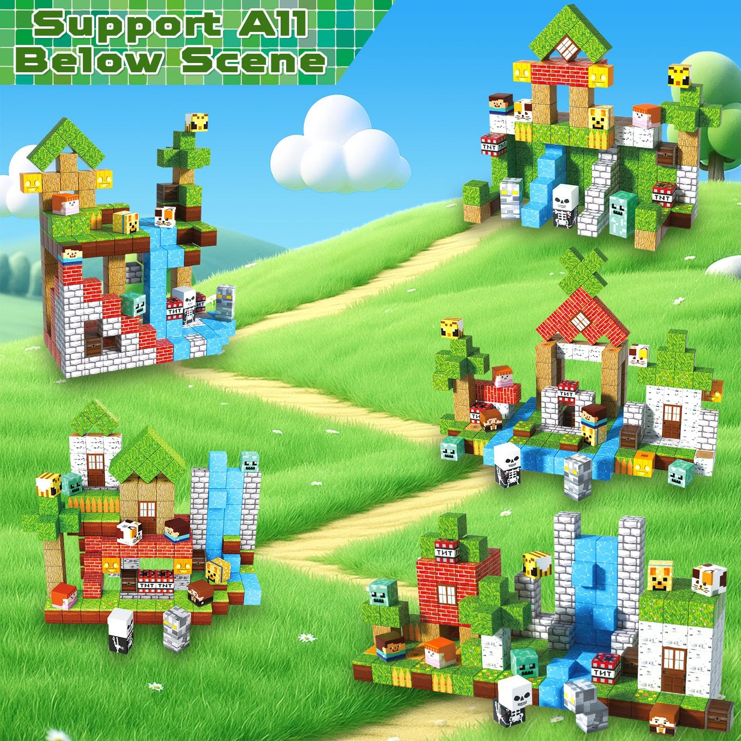 Magnetic Blocks-200PCS Magnetic Building Blocks, Magnets Cubes 2026 Upgraded Stacking Magnets for Kids Forest River Indoor Construction STEM Toys, Christmas Birthday Gifts for Boys & Girls Ages 3+