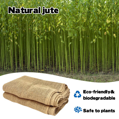 YEXEXINM 2 Pack Burlap Plant Covers Freeze Protection,15ftx40in Burlap Fabric Bags,Natural Burlap Plant Blankets,Plant Covers Freeze Protection for Winter Outdoor Bushes Trees Potted Plants
