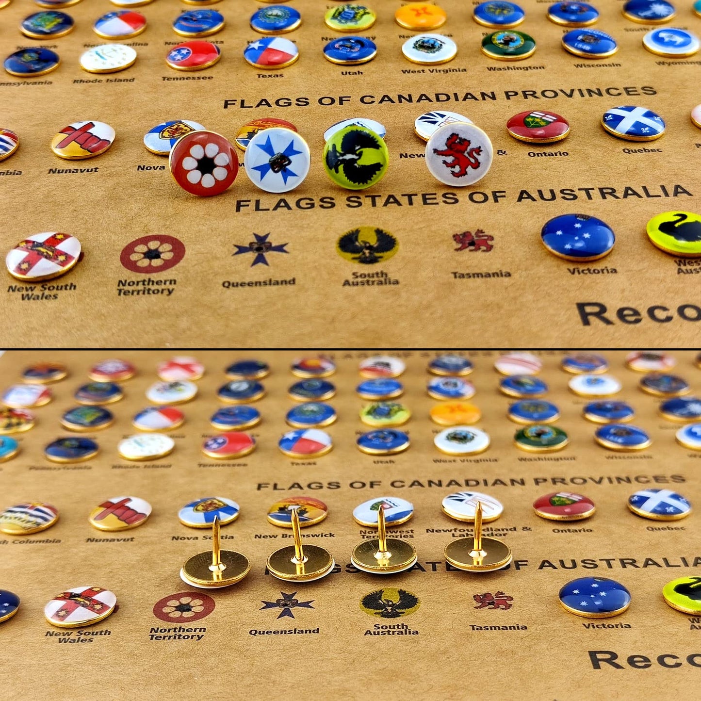 Map Pins, 291Pcs Flags Pins of The World Map Pin Board, Decorative Push Pins for Cork Board, Travel Map
