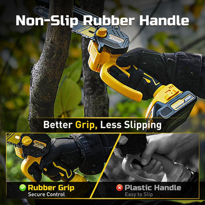 6-Inch Mini Chainsaw Cordless, 21V 2.0Ah Battery Powered Electric Pruning Saw, One-Hand Chain Saw for Tree Trimming, Lightweight, Small and Easy Control for Seniors, Women, Beginners & Yard Work