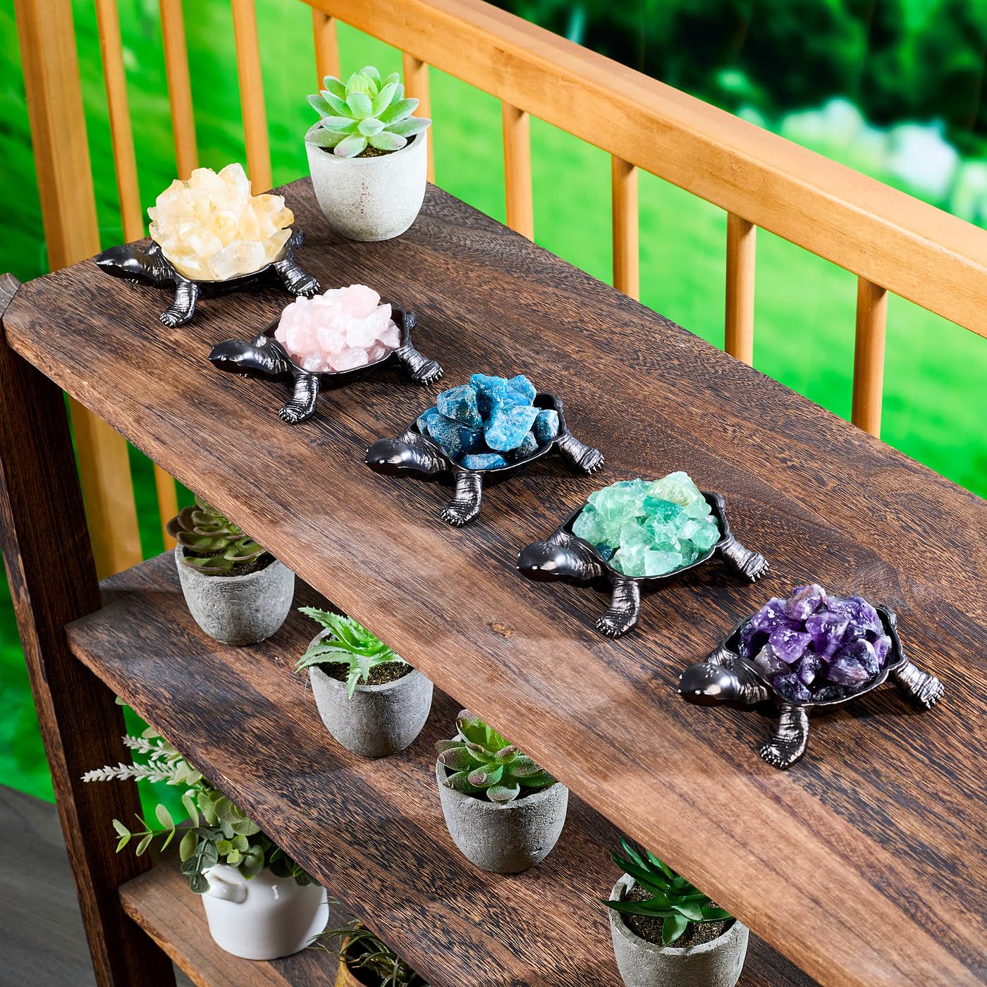 DUQGUHO Turtle Decor Figurines Turtles Gifts for Women Amethyst Crystal Cute Turtle Statue Decorations