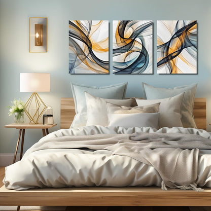 WVMAPTA Abstract Wall Decor for Living Room Modern Prints Wall Art Bedroom 3 Piece Canvas Wall Art for Office Size 12 x 16 Inch