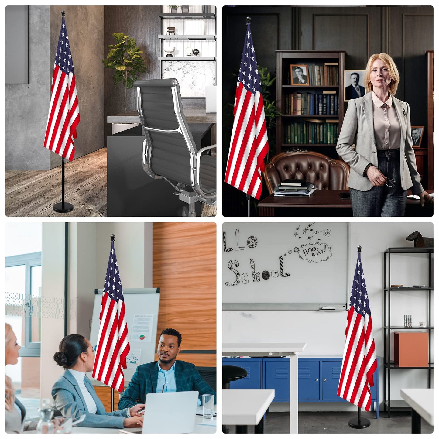 SENZHIYI Indoor Telescoping Flag Pole with Base 6FT-8FT,Aluminum Commercial Indoor Flagpole with Black Ball Top Finial,Heavy Duty Indoor Flag Pole Kit for Office School City Hall