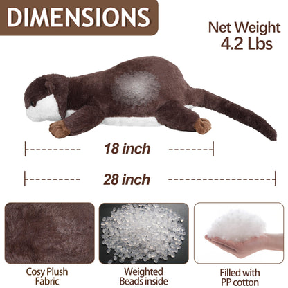 CSVBTRF Weighted Stuffed Animals, 4.1 lbs 18" Otter Plush Hugging Pillow, Otter Stuffed Animal Gifts for Kids Boys and Girls