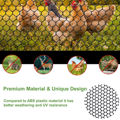 Yuminroe Plastic Chicken Wire Mesh Fencing, 15.7IN x 32.8FT Rigid Plastic Wire Mesh Fence Roll, Garden Balcony Fencing Barrier Netting for Farms, Poultry, Yards, Dog, Cat (0.4m x 10m)
