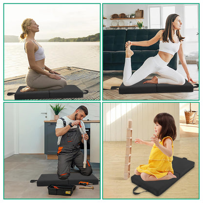 OFiSEXPT Garden Kneeling Pad, Memory Foam Knee Cushions for Gardening, Extra Thick Knee Pad, Water Resistant Prayer Pillow for Work, Yoga, Physical Therapy(Black)