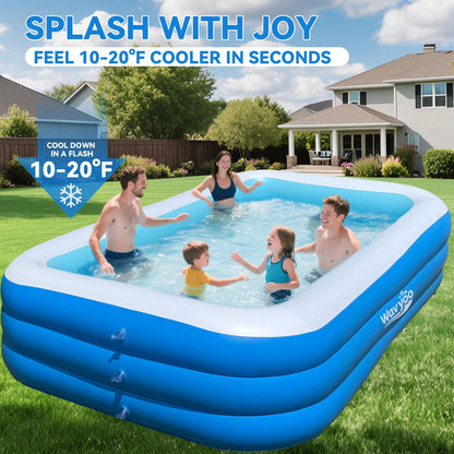 Large Inflatable Pool for Kids and Adults,10ft x 6ft Oversized Thickened Blow Up Pool for Kid and Adult, Durable Swimming Pool for Backyard, Outdoor, Garden, Summer Water Party (120"x70"x22")