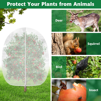 Evoio Bird Netting for Garden Plant Fruit Tree Protection 8 x 10 ft Large Blueberry Bushes Netting Covers Bags with Zipper, Shrubs Bush Tomato Strawberry Berry Barrier Mesh Cover Net Protector