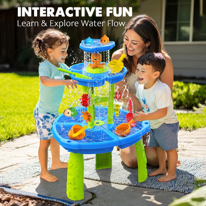CozyBomB™ Water Table for Toddlers 3-5 | Outdoor Toys Water Play Table, Magnetic Fishing Toy Game, Summer Splash Pond Showers Sand Activity, Sensory Party Birthday Gift Kids Ages 4-8 9-12