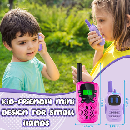 Holiky Purple Walkie Talkies with Silicone Cover, Toys for 3-4 Year Old Girls Boys, Kids Walkie Talkies 1000FT Range 2 Way RadioToy Christmas Birthday Gifts for 6-10 Year Old Girls Boys