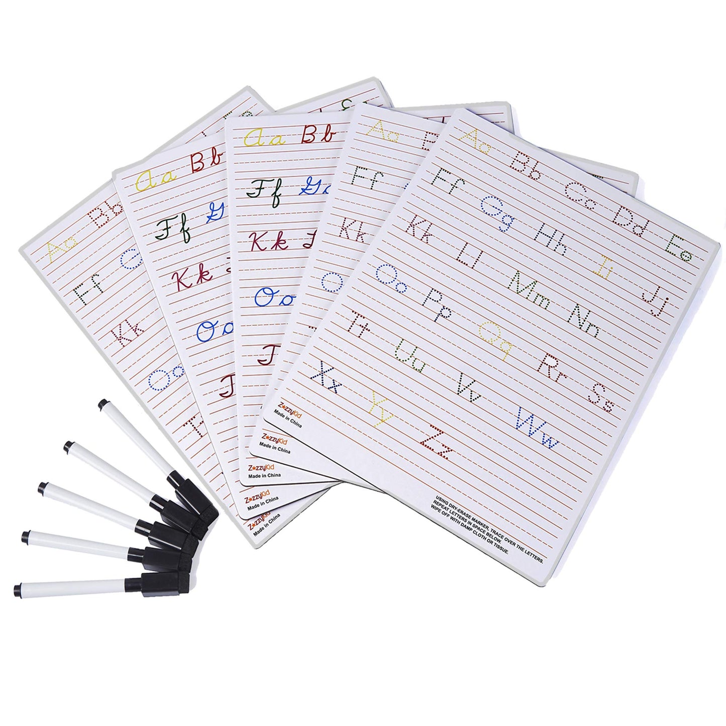 Handwriting Practice Letter Tracing for Kids: Board for Cursive & Printing Style with Dry Erase Marker for Preschooler - Reusable Wipe Clean ABC Alphabet Learn to Write, 8.3 x 11 Inches