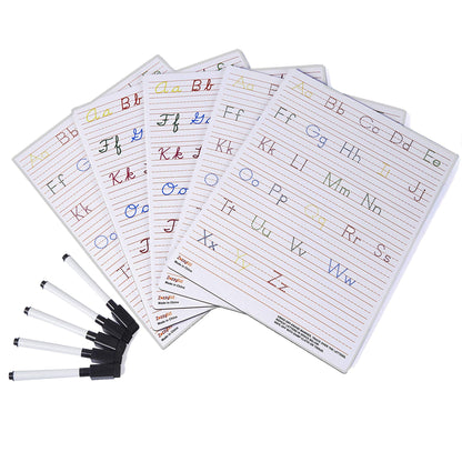 Handwriting Practice Letter Tracing for Kids: Board for Cursive & Printing Style with Dry Erase Marker for Preschooler - Reusable Wipe Clean ABC Alphabet Learn to Write, 8.3 x 11 Inches