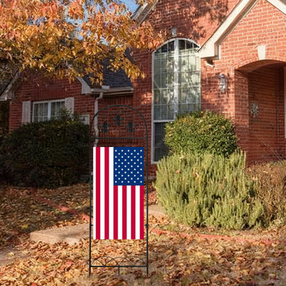 ESTTOP Garden Flag Stand, Metal Yard Flag Holer, Fleur Style Decorative Flag Pole Stake for Outside, Suit for 12 * 24 inch Christmas Garden Flag (Flag Not Include)