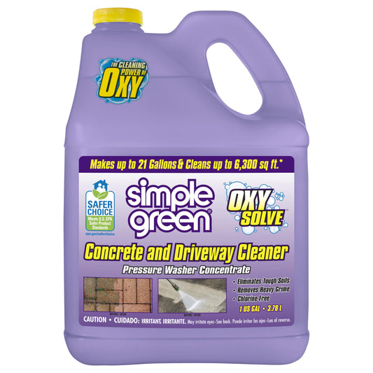 Simple Green Oxy Solve Concrete and Driveway Pressure Washer Cleaner, Purple, Unscented, 128 Fl.Oz
