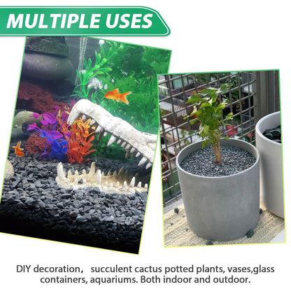 Succulent Rocks for Plants Tiny Pebbles for Planters 7.8LB Pea Gravel Bulk Course Sand Soil Small Decorative Stones for Indoor Bonsai Pots Cactus Top Dressing Aquarium Garden Landscape, Black