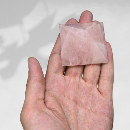 Amazing Gemstone Star Rose Quartz Pyramid Crystal Healing Stones - 2" Great Pyramid Figurine of Natural Stone Pyramid for Meditation, Reiki, Chakra Balancing and Crystal Pyramids Grid