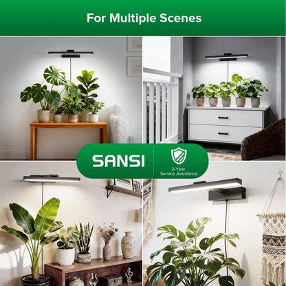 SANSI Grow Lights for Indoor Plants, 35W Wall Mounted Grow Light Full Spectrum, LED Plant Lights for Indoor Growing, High PPFD with 4-Level Dimmer, Auto On Off 4/8/12 Hrs Remote for Greenhouse Seed