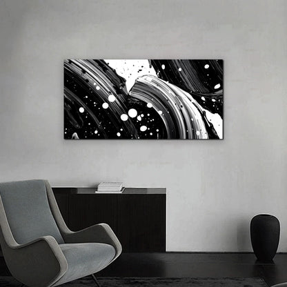 Trogonup Black Abstract Wall Art for Living Room Minimalist White Art Large Artwork for Bedroom Office Modern Canvas Prints Ready to Hang 20x40 Inch