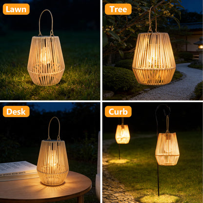 Solar Lanterns Outdoor Waterproof, Hanging Solar Lanterns Outdoor Gifts for Women Mom Grandma LED Garden Decor for Yard, Patio, Backyard, Porch, Trees, Lawn, Pathway (2 Pack)