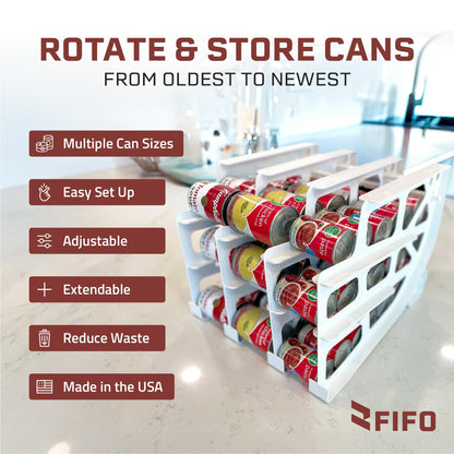 FIFO Pantry Storage Organizer Dispenser Rack for Canned Goods/Drinks, 54-Can Capacity