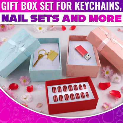 KETAR 24 Pack Small Jewelry Gift Boxes with Bows — 4 Color Options, Cardboard Paper Earring, Necklace and Bracelet Gift Box with Foam Insert — Birthday, Wedding and Mother’s Day | 3.2" X 2" X 1.06"