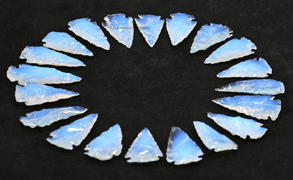 Amazing Gemstone 20 Pieces Opalite Arrowhead, Crystal and Healing Stone Flint Rock Arrow Head - 1 to 1.5 Arrowheads for DIY Project Craft Point Jewelry Making