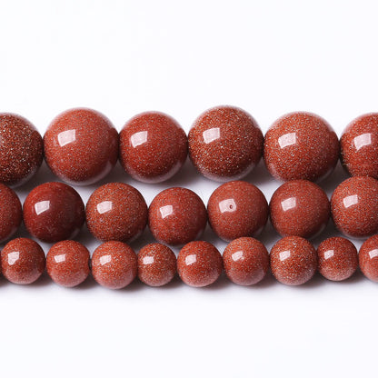 36PCS 10MM Natural Gold Sand Stone Beads Energy Healing Beads for DIY Jewelry Bracelet Necklace Making for Jewelry Making15Inch